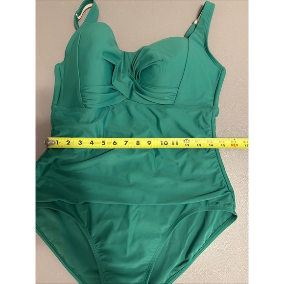 Kona Sol One Piece Swimsuit Green Women's Size XL 16 Beach Resort - Picture 8 of 10